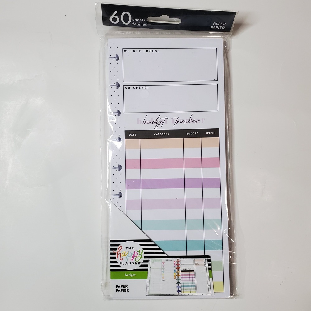 The Happy Planner Lot Budget Tracker Weekly Meal Plan and Rare Zipper Pouch New - Picture 8 of 8